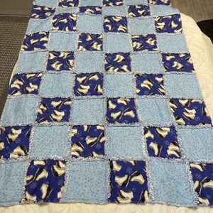 Handmade Ice Skating Themed Flannel Quilt